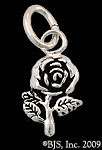 Phantom of the Opera Rose Charm, Silver Rose Jewelry, Flower Jewelry 