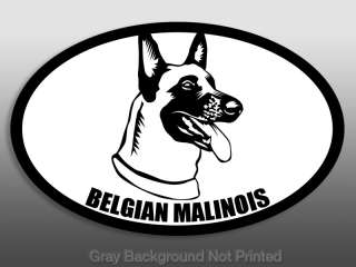Oval Belgian Malinois Sticker  dog breed decal stickers  
