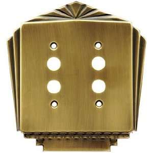   Style Double Gang Push Button Switch Plate in Antique By Hand Finish