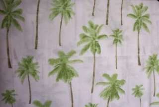 Palm Tree Tiki Hawaii Beach Green White Cotton Blend Surf Sheet Set 