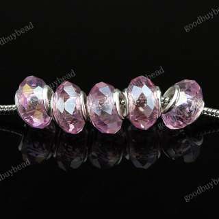 FACETED CRYSTAL GLASS EUROPEAN CHARM LOOSE BEADS FINDINGS WHOLESALE 9 