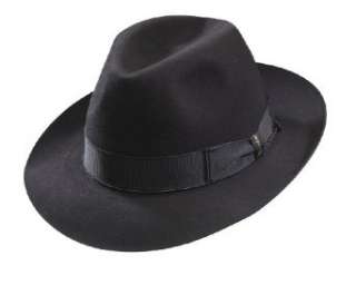  Borsalino Beaver Fur Felt Hat   Black Medium Brim 