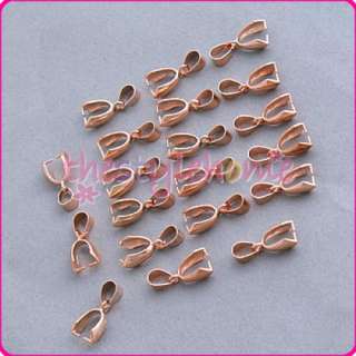 clips 20pcs 18k rose gold plated pendant pinch clasp bails