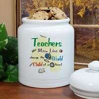 Custom Teachers Change The World Ceramic Cookie Jar  