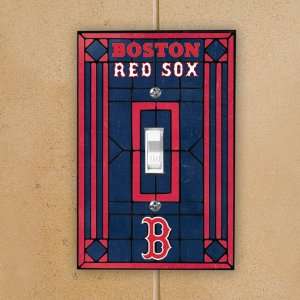  Boston Red Sox Red Art Glass Switch Plate Cover: Sports 