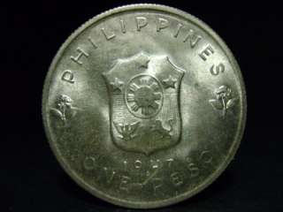 1947s PHILIPPINES GEN. DOUGLAS MACARTHUR one peso silver coin 38mm VF+ 