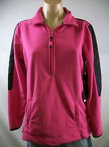 New Womens THREE HEARTS Pink 1/2 Zip Fleece Jacket  