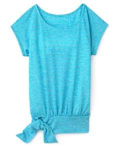 Aqua Girls Stripe Banded Hem Shirt   Sizes S XL