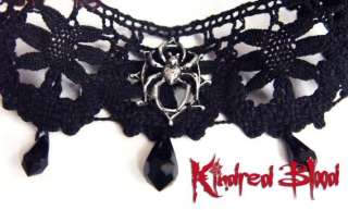 Gothic wear  Black Widow victorian lace choker  