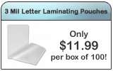 Mil Letter Laminating Pouches