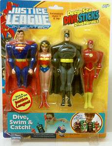 JUSTICE LEAGUE UNLIMITED JLU DIVE STICKS DIVE HEROES BATMAN SUPERMAN 