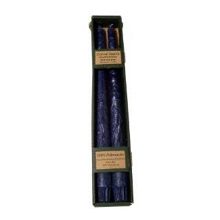   & Sons 12 Inch Vegetable Wax Taper Candles, Dark Blue, Set of 2