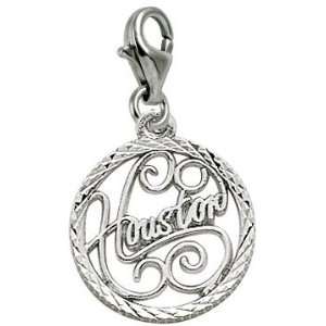  Charms Houston Charm with Lobster Clasp, 14k White Gold Jewelry