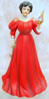 ANHEUSER BUSCH 1907 Red Dress Bud Girl Figurine Bee F22  