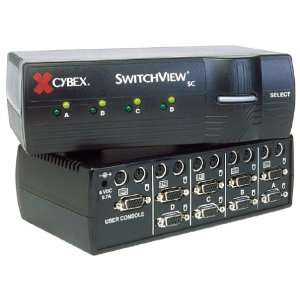  4port Cybex Secure Switchviewsc KVM PS2/ser 1user Pc with 