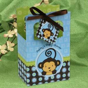  Monkey Boy   Classic Personalized Baby Shower Favor Boxes 