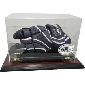 Hockey Player Glove Display Case, Mahogany   Montreal Canadiens   NHL 