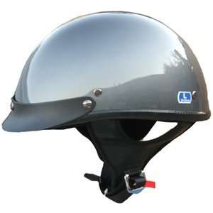  DOT Motorcycle Beanie Helmet Fiber Glass Grey Size XL 