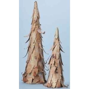  4 Yuletide Artificial Birch Bark Table Top Christmas Tree 
