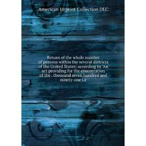  hundred and ninety one i.e. American Imprint Collection DLC Books