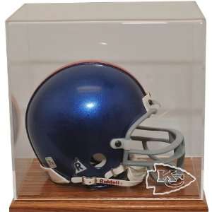   Kansas City Chiefs Oak Mini Helmet Display