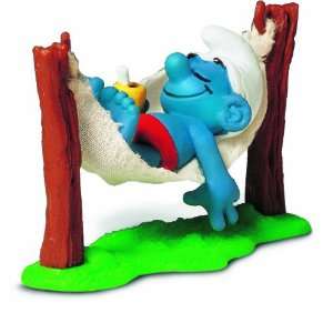    Schleich The Smurfs Mini Figure Smurf in Hammock: Toys & Games