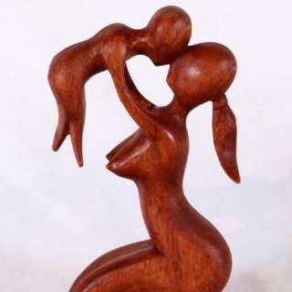 Wood Mother and Child Statue from Bali   Fair Trade  