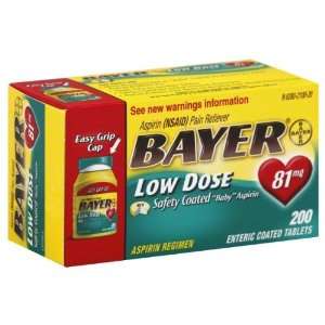  Bayer Aspirin, 81 Mg, Enteric Coated Tablets, 200 Tablets 