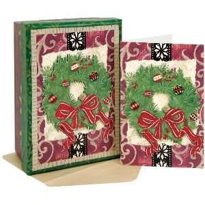  CR Gibson Country Christmas Boxed Cards, Country Wreath 
