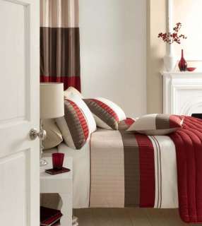 Red Beige and Cream Stripe Bedding  
