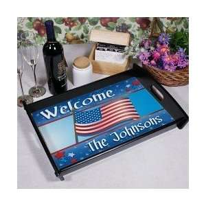 Personalized Serving Tray Patriotic July 4th drink Tray  