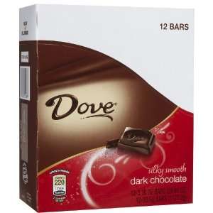 Dove Dark Chocolate, Large Candy Bar, 3.3 oz, 12 ct  