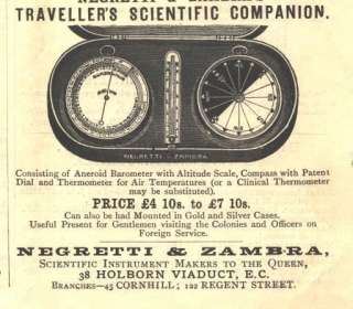 1899 ad c negretti zambra travellers companion barometer  