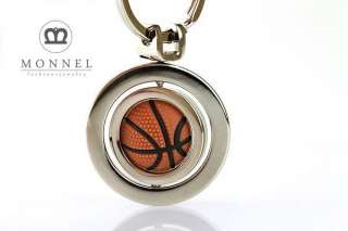 Z134 Cute Basket Ball Silver Tone Big Keychain  