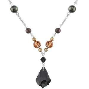 Earth Goddess: Sterling Silver Rhodium Finish Charm Necklace with 