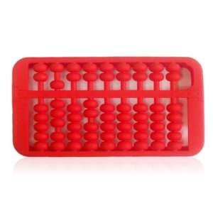  Red Retro Abacus 3D Silicone Gel Case Cover for iPhone 4 