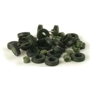   Military HO Assorted Armies Rubber Tires & Wheels pkg(46): Toys