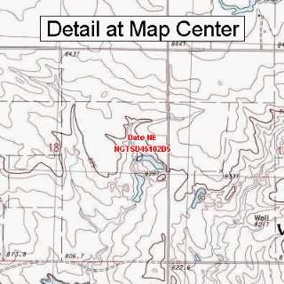   Topographic Quadrangle Map   Date NE, South Dakota (Folded/Waterproof