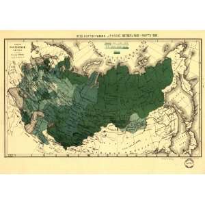  1889 90 map Influenza, Russia
