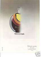 1983 LANCOME MAGIE NOIRE PERFUME Vintage Print Ad MAGIC  