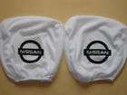 Set 2x White Headrest Covers for Nissan Micra Note Cube