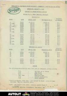 1937 Scripps Ford V8 Lincoln Zephyr V12 Marine Boat Engine Price List 