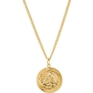    R45271 Gp 22 Mm Round St. Anthony Medal Sterling W/ 24K Gp Jewelry
