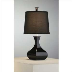   Abbey 3332B Brigette Mini Table Lamp in Black Crystal with Black Shade