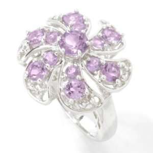    Sterling Silver Amethyst & Diamond Accent Swirl Ring Jewelry