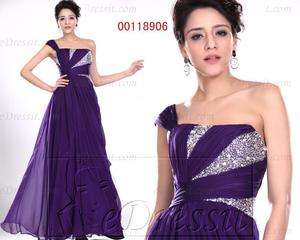 eDressit New Purple One Shoulder Ball Gown Evening Dress AU 8 22 