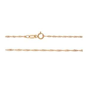    14K Rose Gold   18 1.2 MM. Singapore Necklace Gold Chain Jewelry