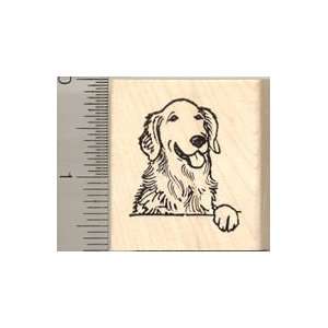  Golden Retriever Dog Rubber Stamp   Wood Mounted: Arts 