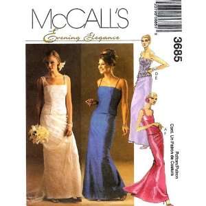 McCalls Sewing Pattern 3685 Misses Formal Tops & Skirts, Size FF (16 