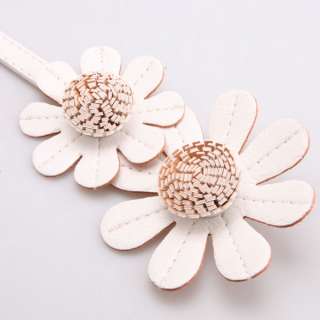 New Fashion Sweet Girl Candy Color PU Leather Sunflower Fine Belt 